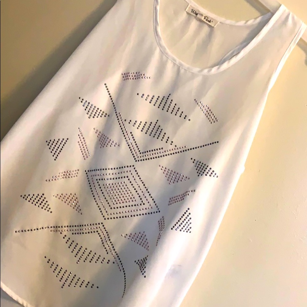 🌸Wishful Park ✨Bedazzled✨ Tank see thru 💋